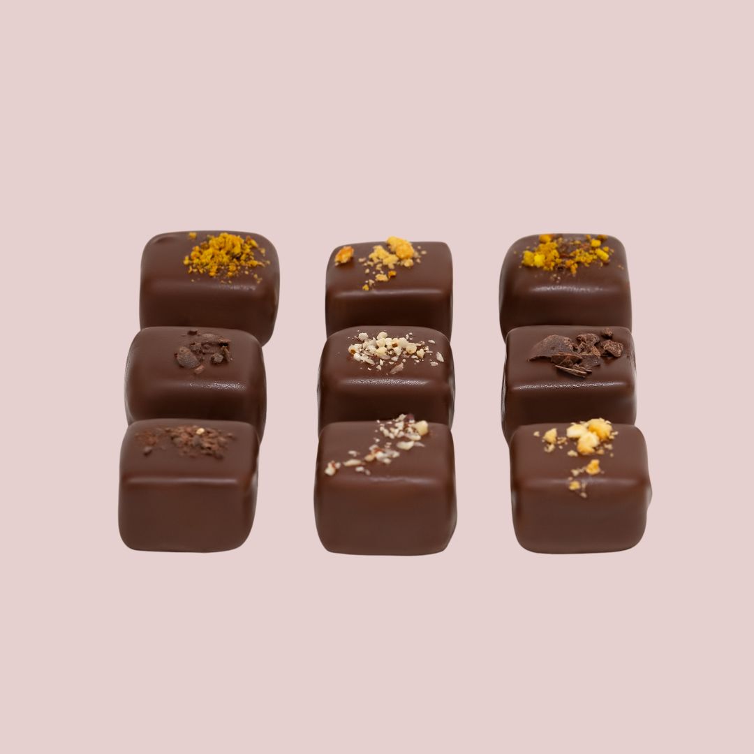 A gifting box of chocolate featuring the nutty collection.