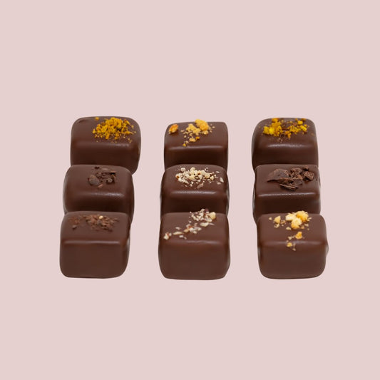 A gifting box of chocolate featuring the nutty collection.